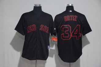Custom Fan-Made David Ortiz Boston Red Sox #34 Red 2017 Baseball Jersey