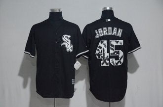 Custom Fan-Made Michael Jordan Printing Chicago White Sox #45 Black 2017 Baseball Jersey