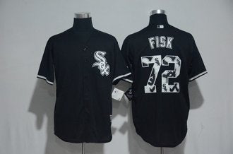 Custom Fan-Made Carlton Fisk Printing Chicago White Sox #72 Black 2017 Baseball Jersey