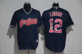 Custom Fan-Made Francisco Lindor Cleveland Guardians #12 2017 Baseball Jersey