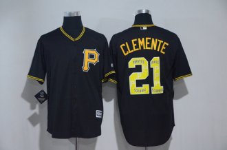 Custom Fan-Made Roberto Clemente Pittsburgh Pirates #21 Black 2017 Baseball Jersey
