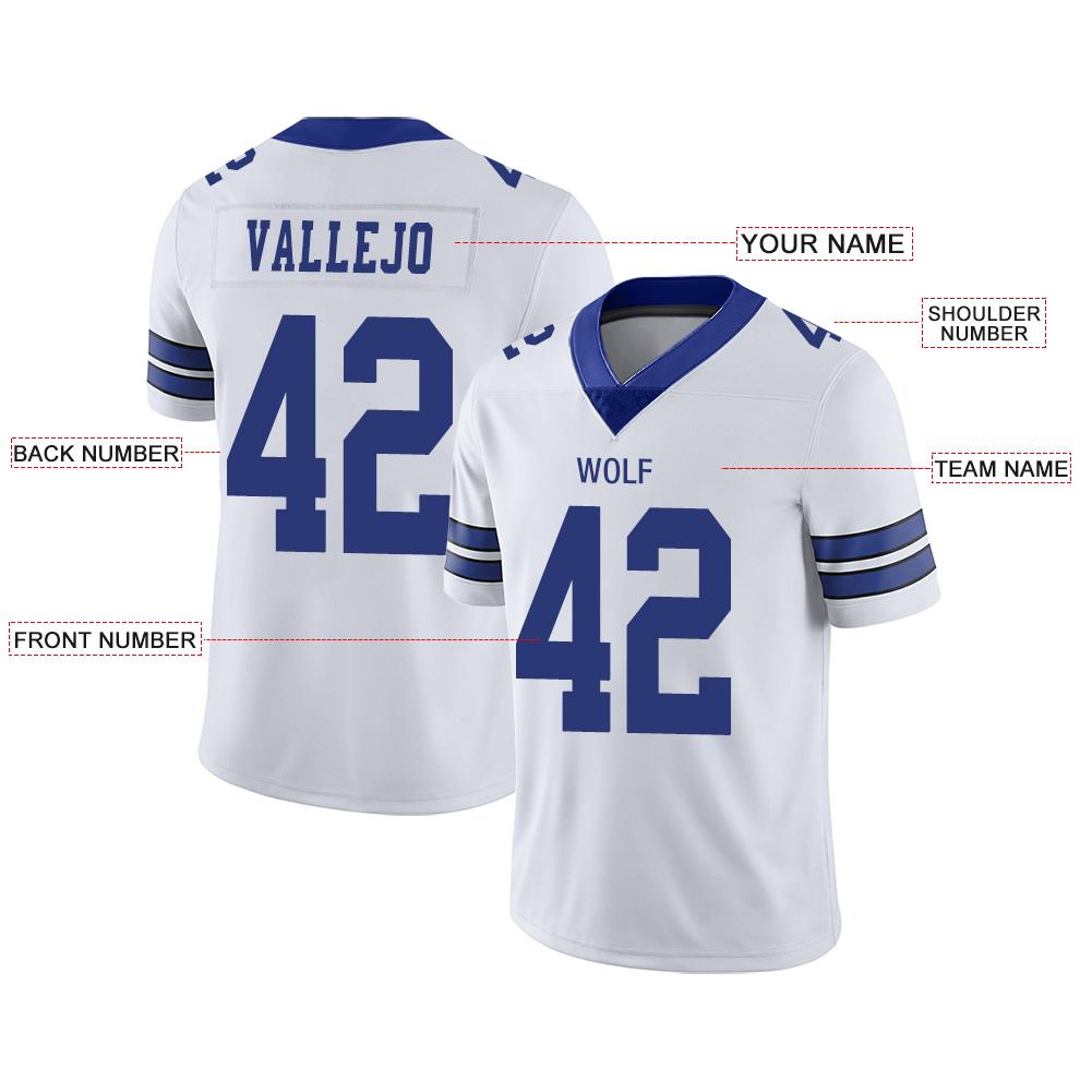 Custom white football jersey front view | GameDay Jerseys