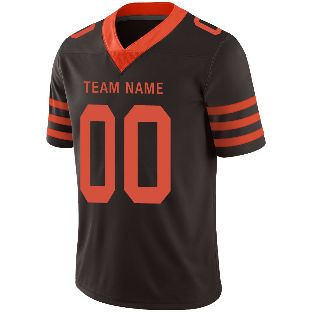 Custom brown football jersey detail | GameDay Jerseys