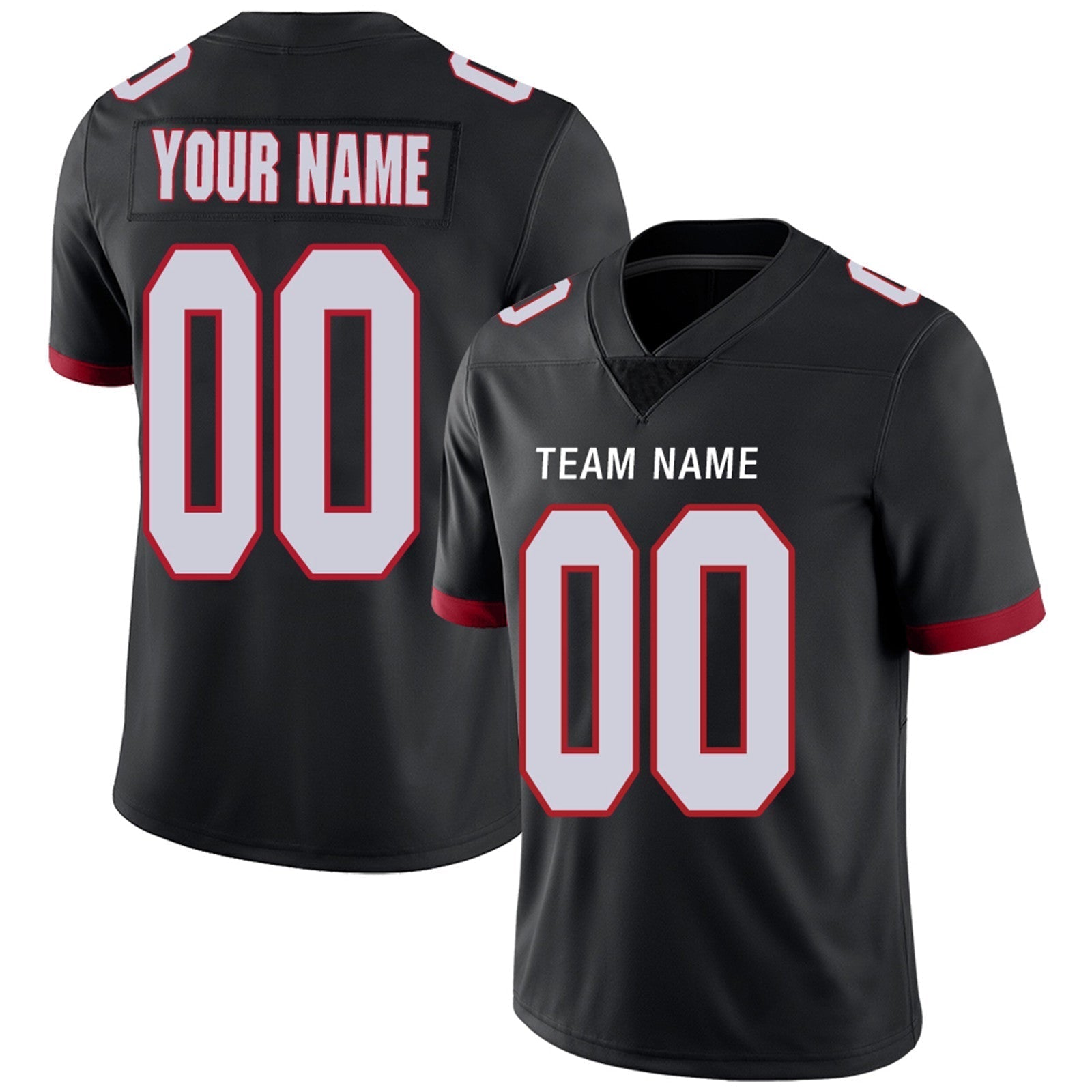 Custom red football jersey front view | GameDay Jerseys