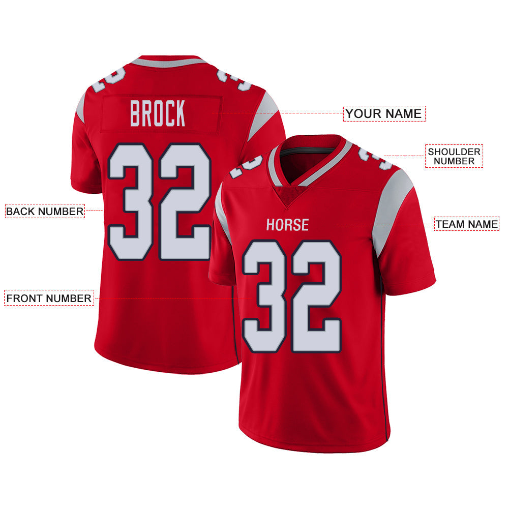 Custom red football jersey front view | GameDay Jerseys
