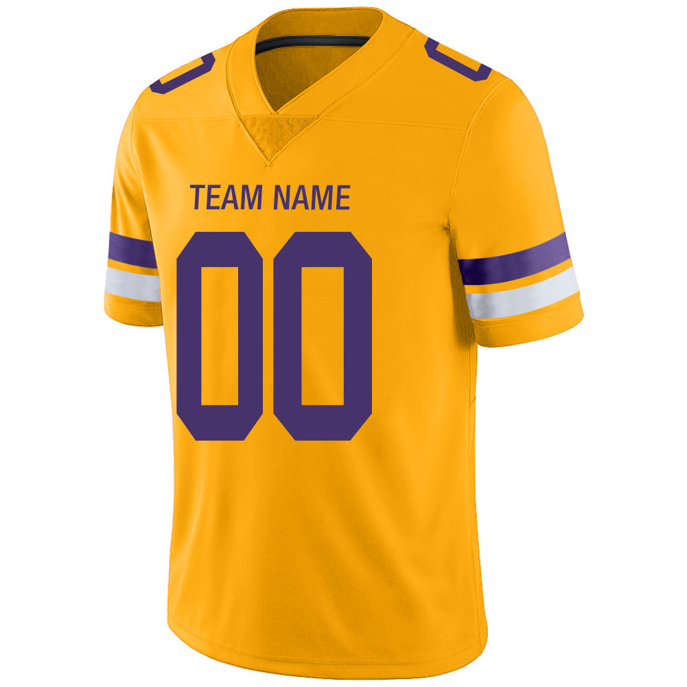 Custom gold football jersey detail | GameDay Jerseys
