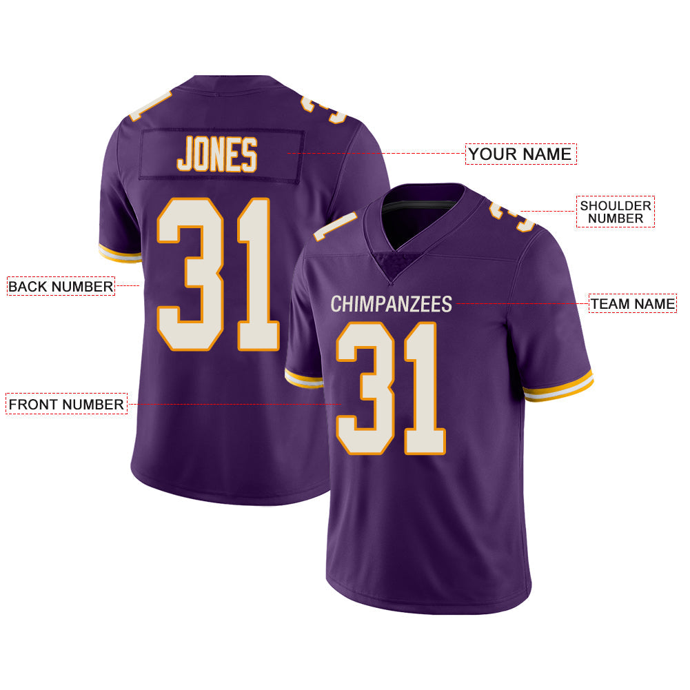Custom purple football jersey front view | GameDay Jerseys