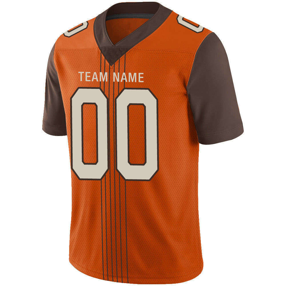 Custom orange football jersey detail | GameDay Jerseys