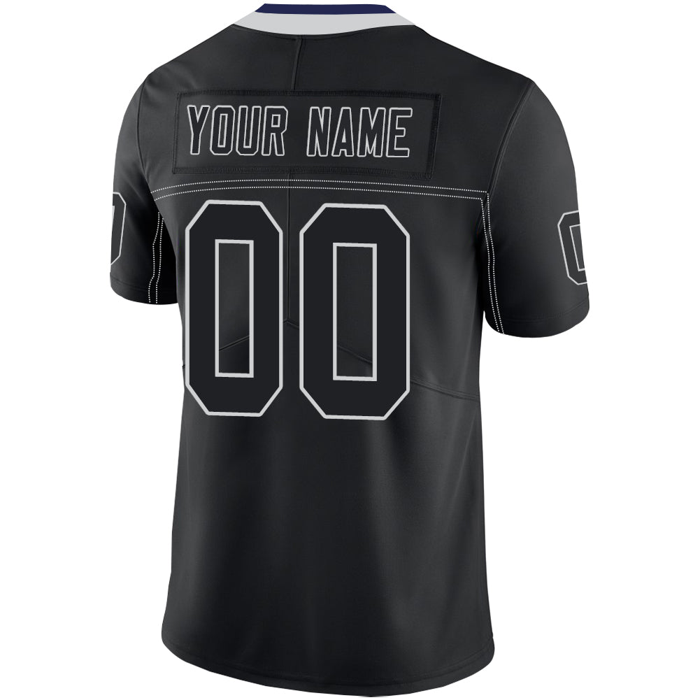 Custom black football jersey back view | GameDay Jerseys
