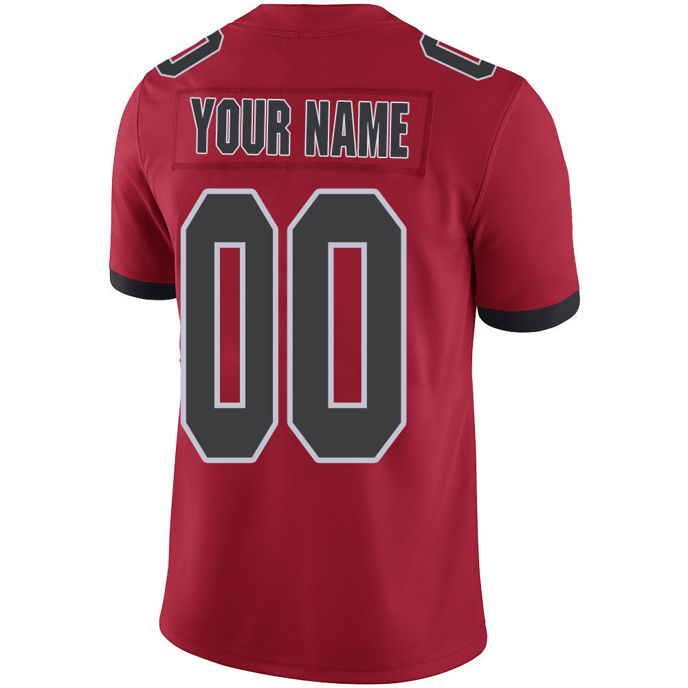 Custom red football jersey back view | GameDay Jerseys