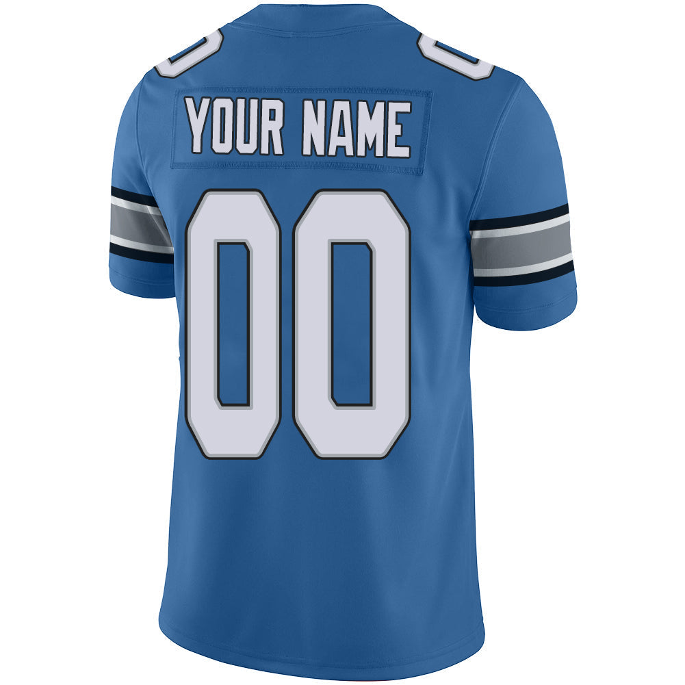 Custom blue football jersey back view | GameDay Jerseys