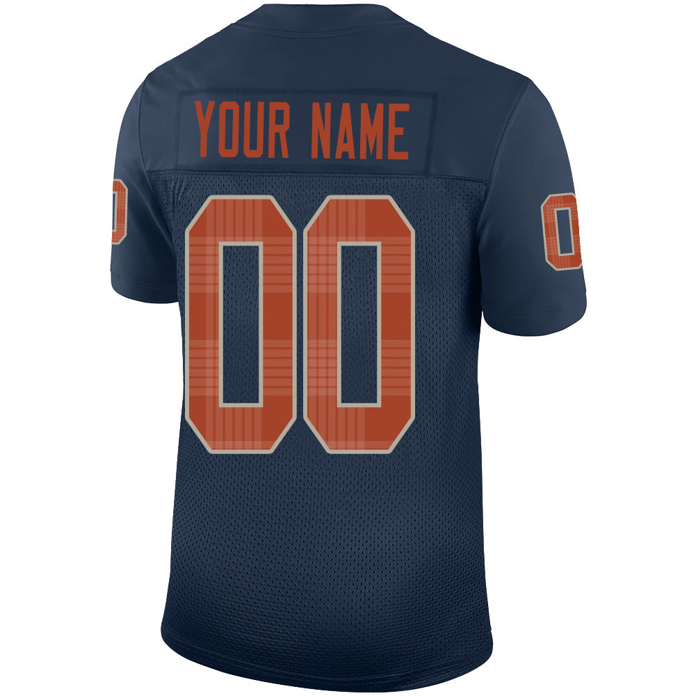 Custom navy football jersey back view | GameDay Jerseys