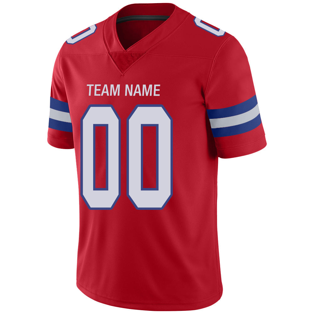 Custom red football jersey detail | GameDay Jerseys