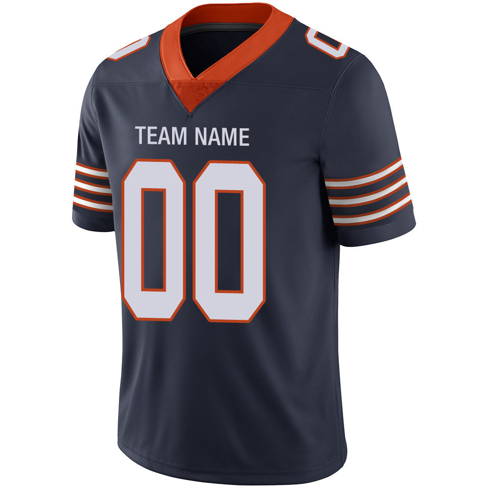 Custom navy football jersey detail | GameDay Jerseys