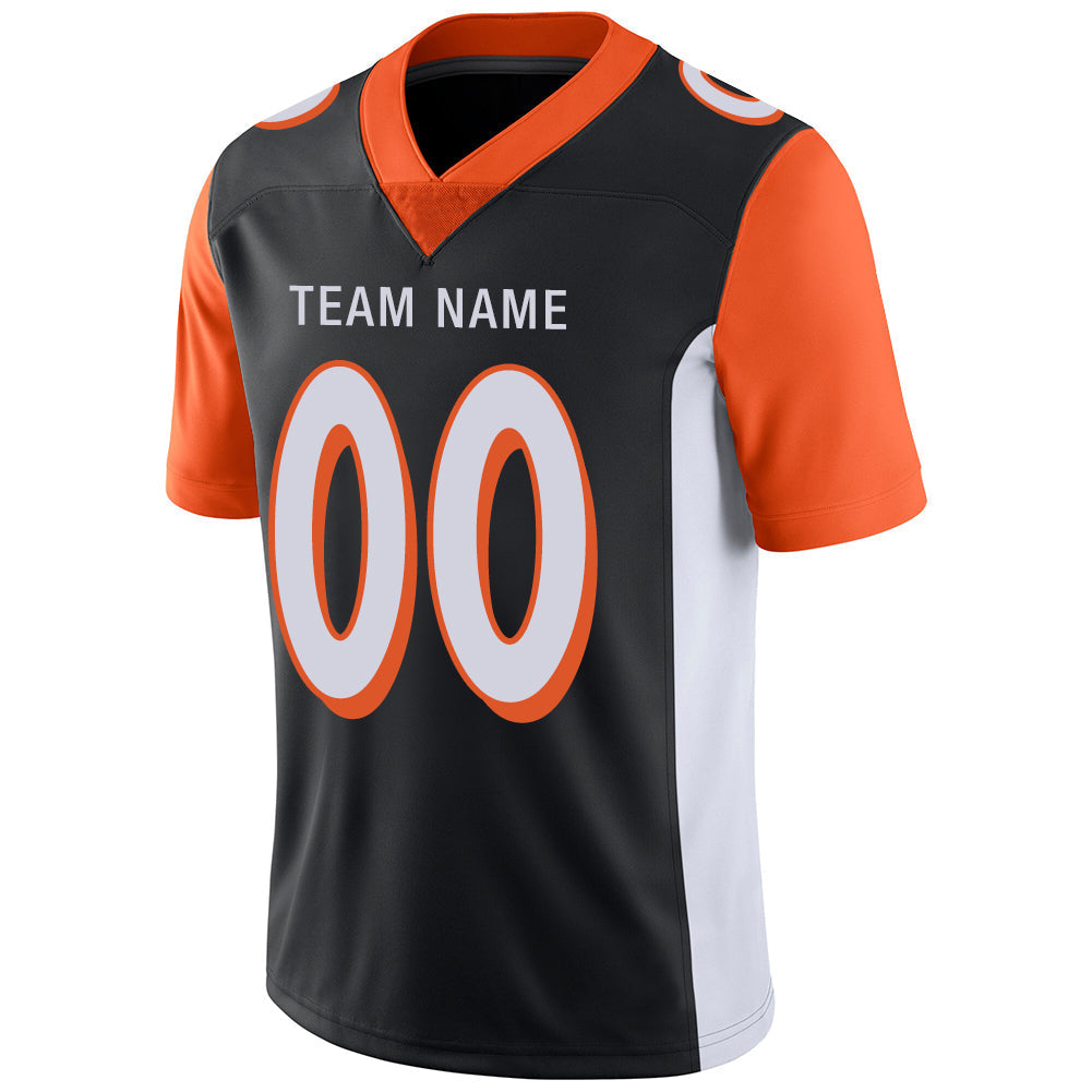 Custom black football jersey detail | GameDay Jerseys