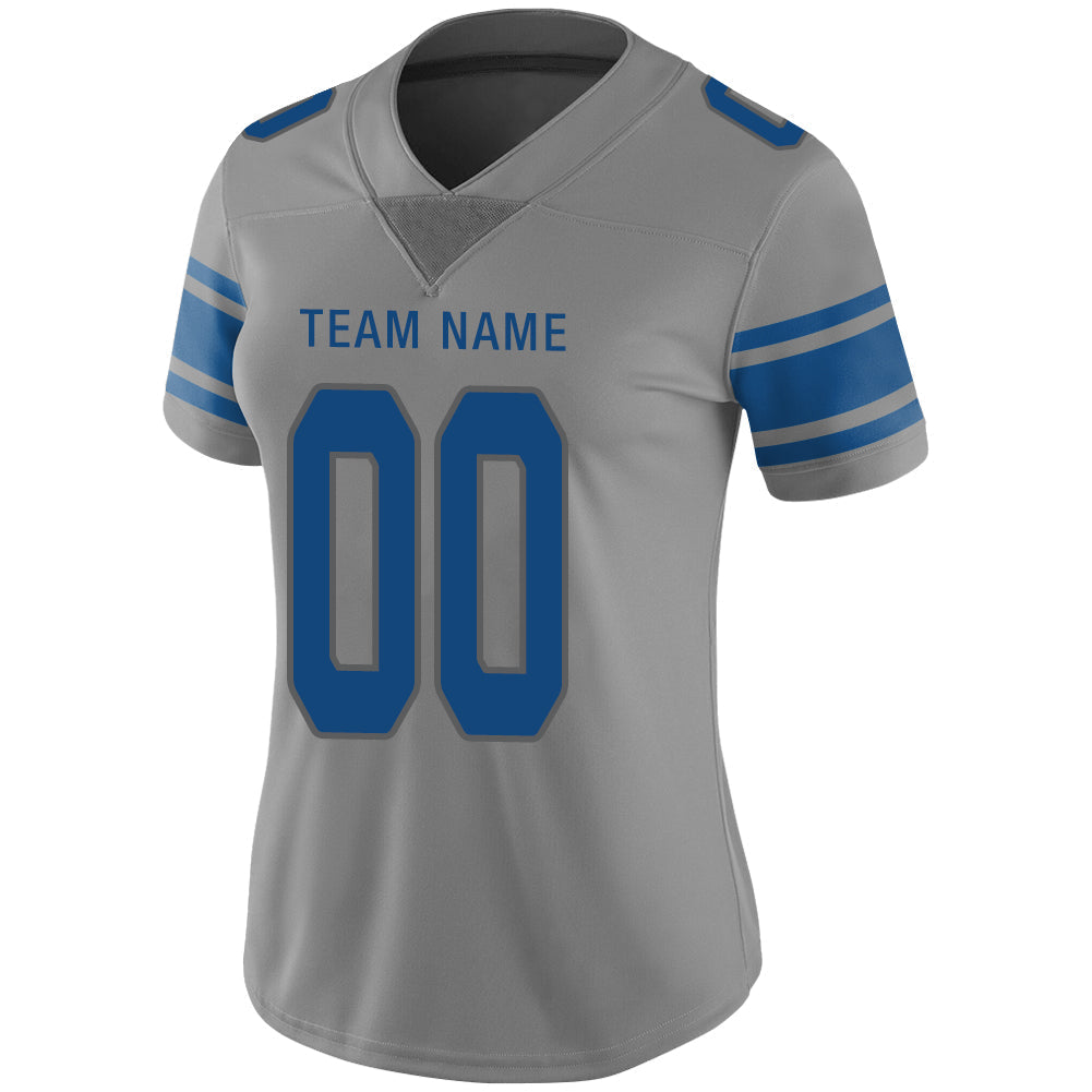 Custom grey football jersey detail | GameDay Jerseys