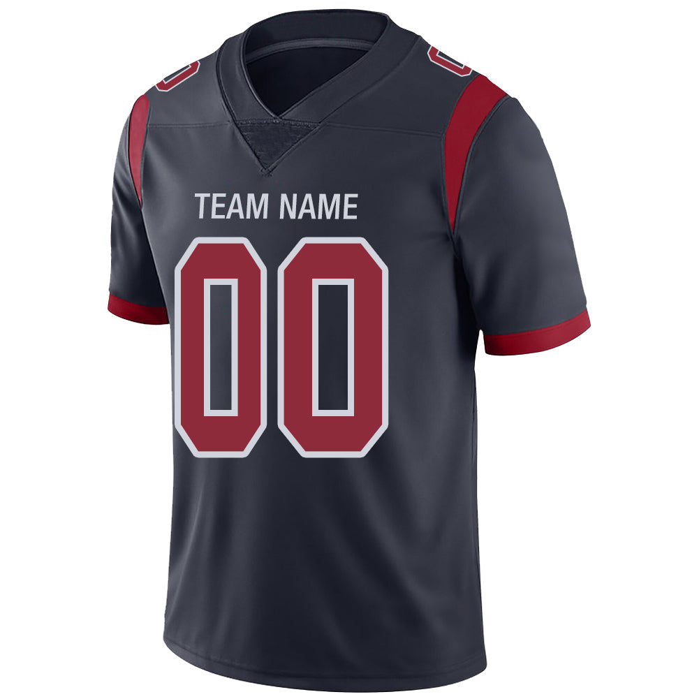 Custom navy football jersey detail | GameDay Jerseys