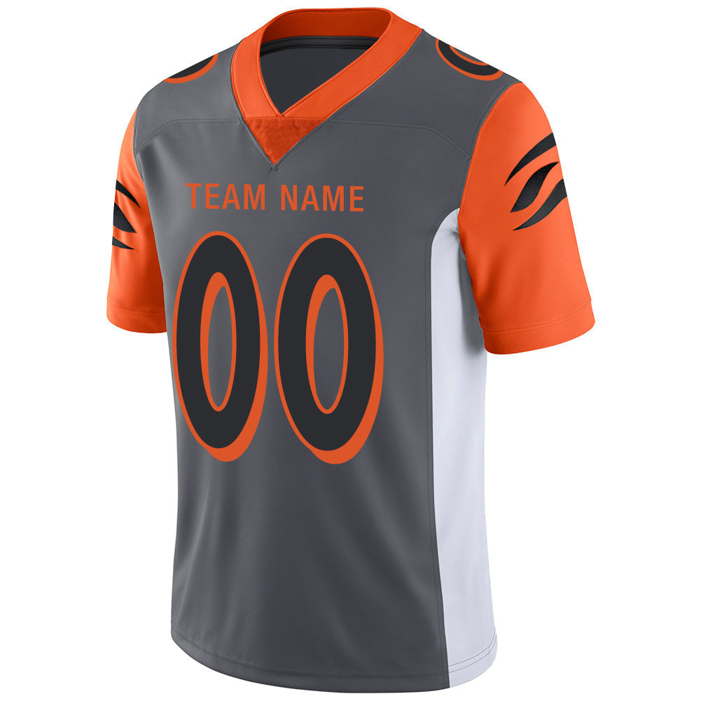 Custom grey football jersey detail | GameDay Jerseys