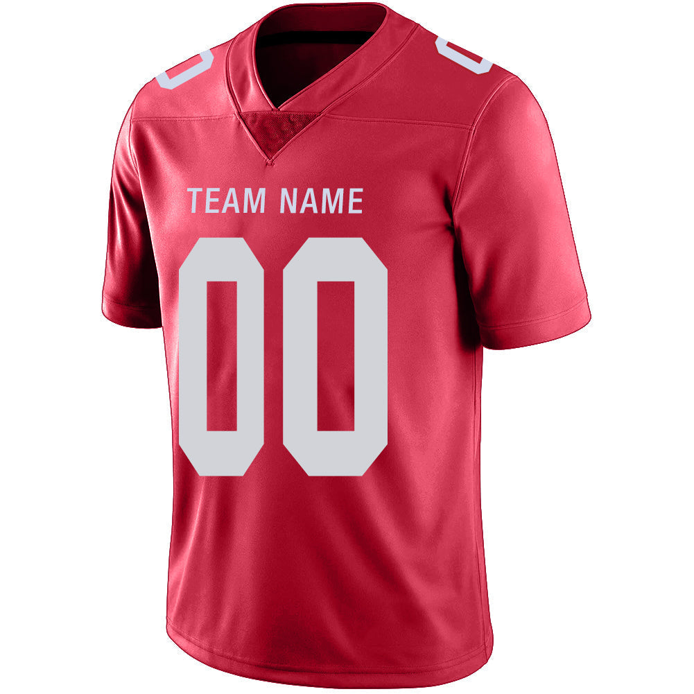 Custom red football jersey detail | GameDay Jerseys