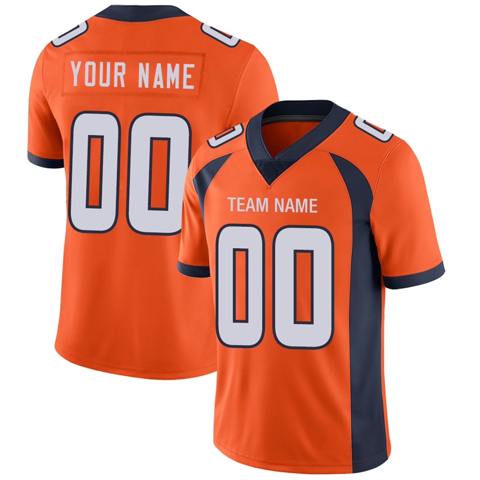 Custom orange football jersey front view | GameDay Jerseys