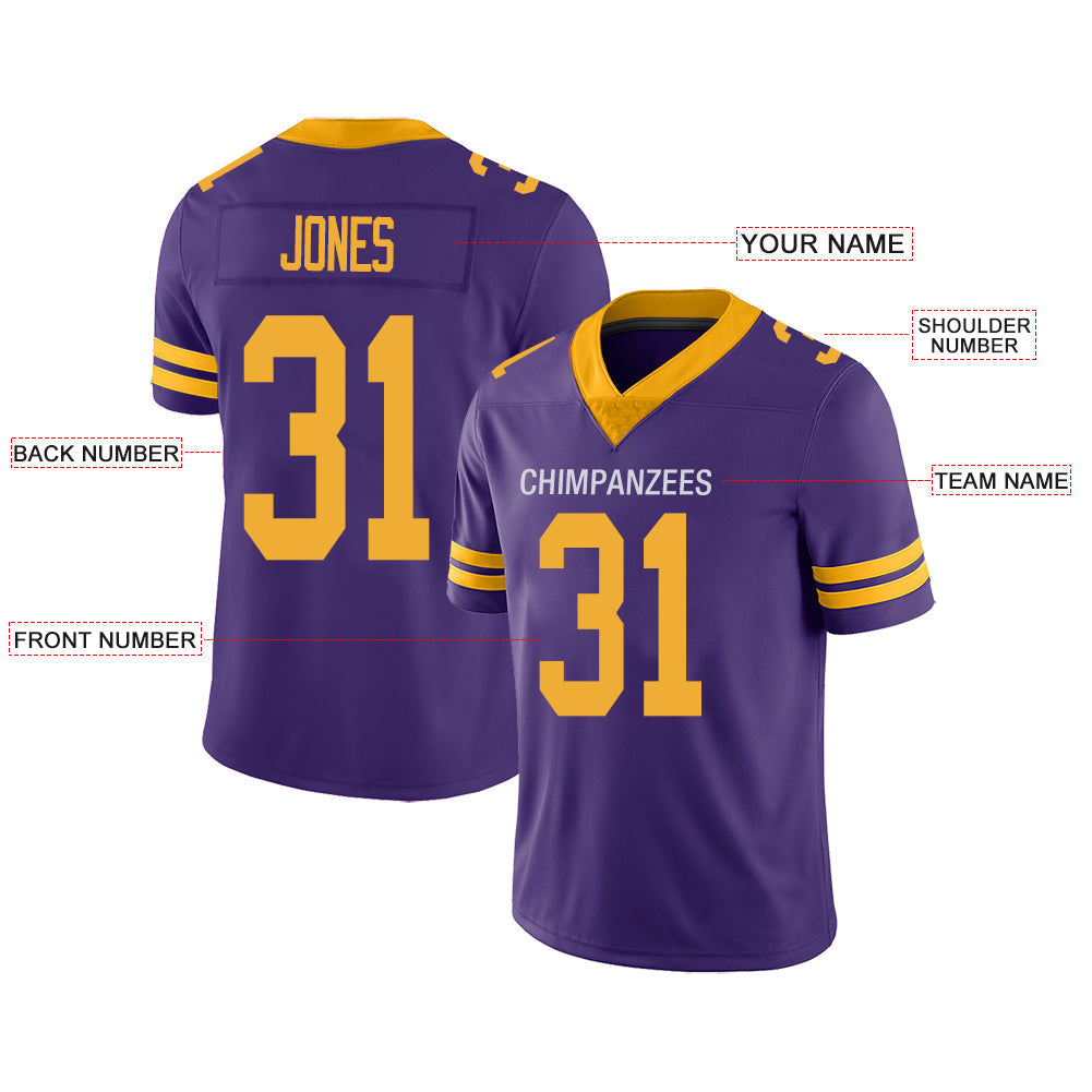 Custom purple football jersey front view | GameDay Jerseys