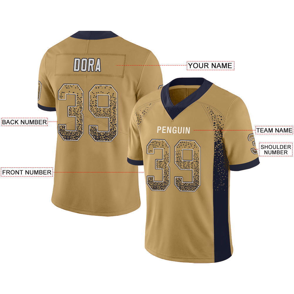Custom gold football jersey front view | GameDay Jerseys