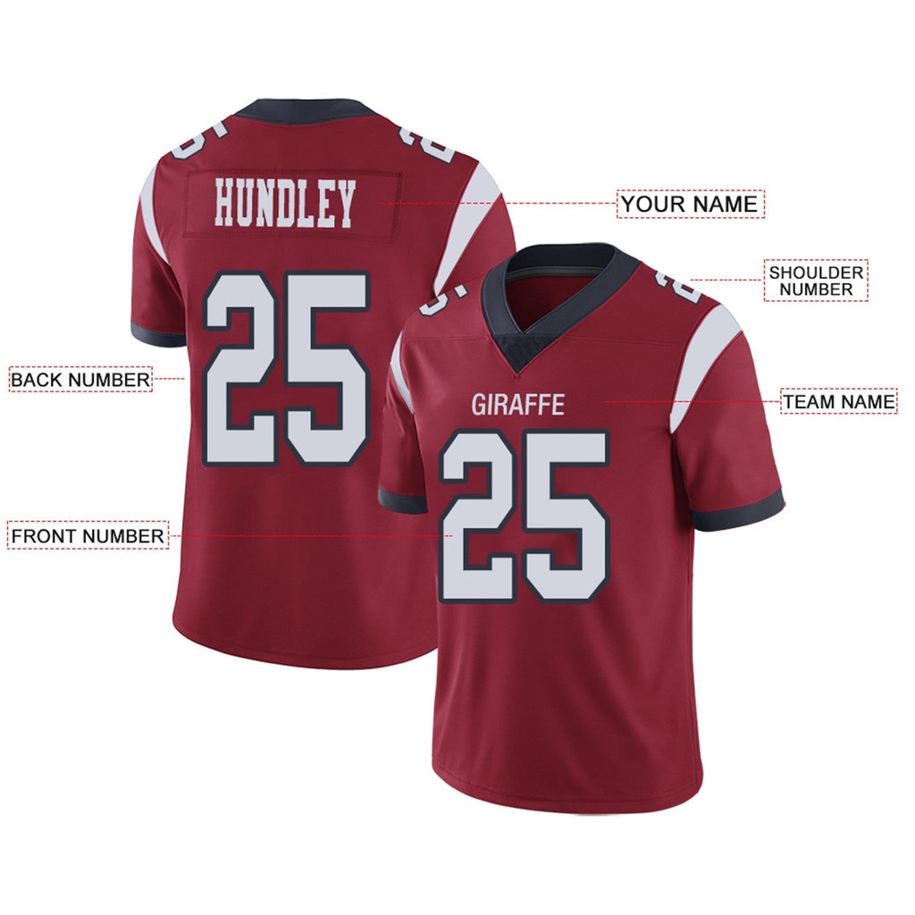 Custom navy football jersey detail | GameDay Jerseys