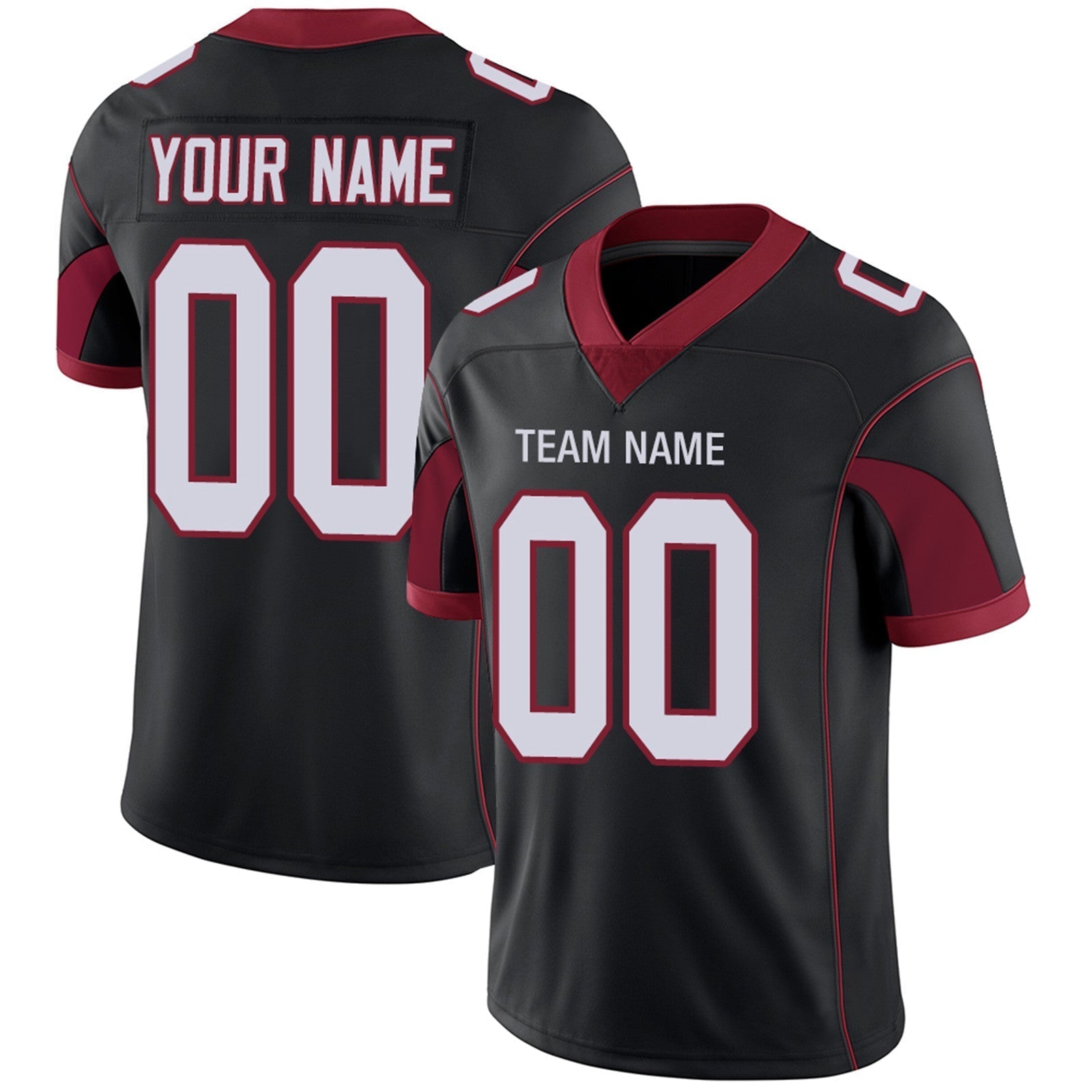 Custom red football jersey back view | GameDay Jerseys
