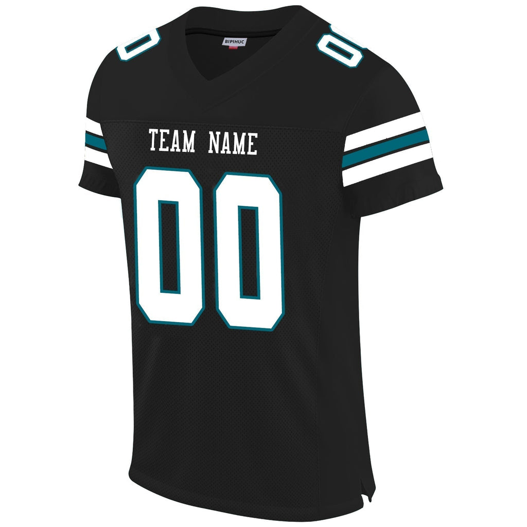 Custom black football jersey front view | GameDay Jerseys