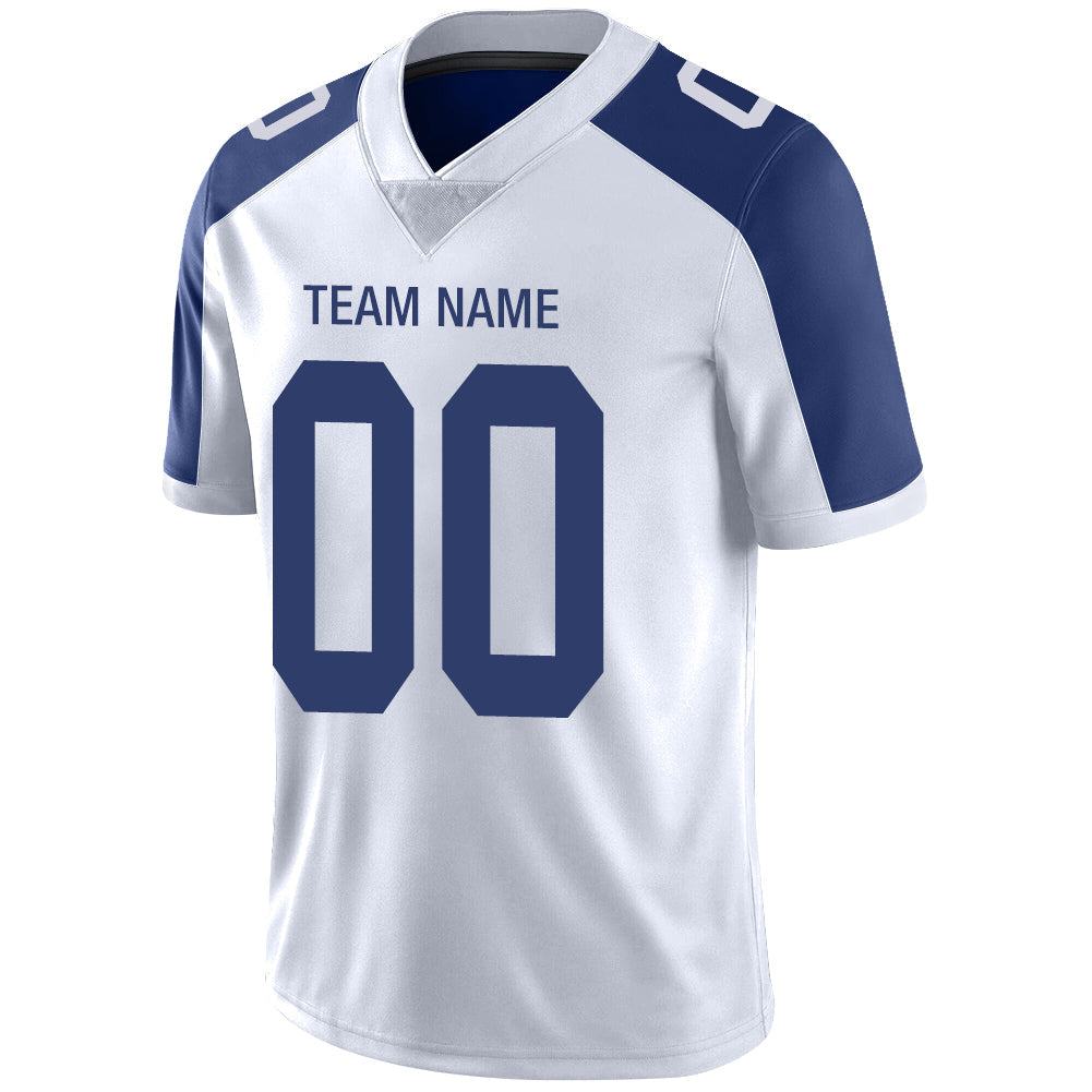 Custom white football jersey detail | GameDay Jerseys
