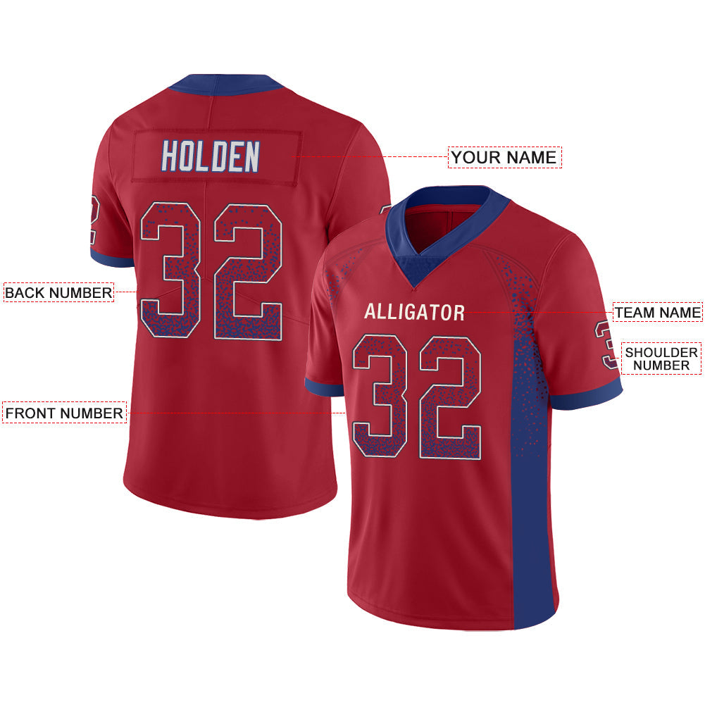 Custom red football jersey front view | GameDay Jerseys