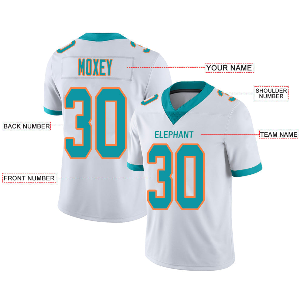Custom white football jersey front view | GameDay Jerseys