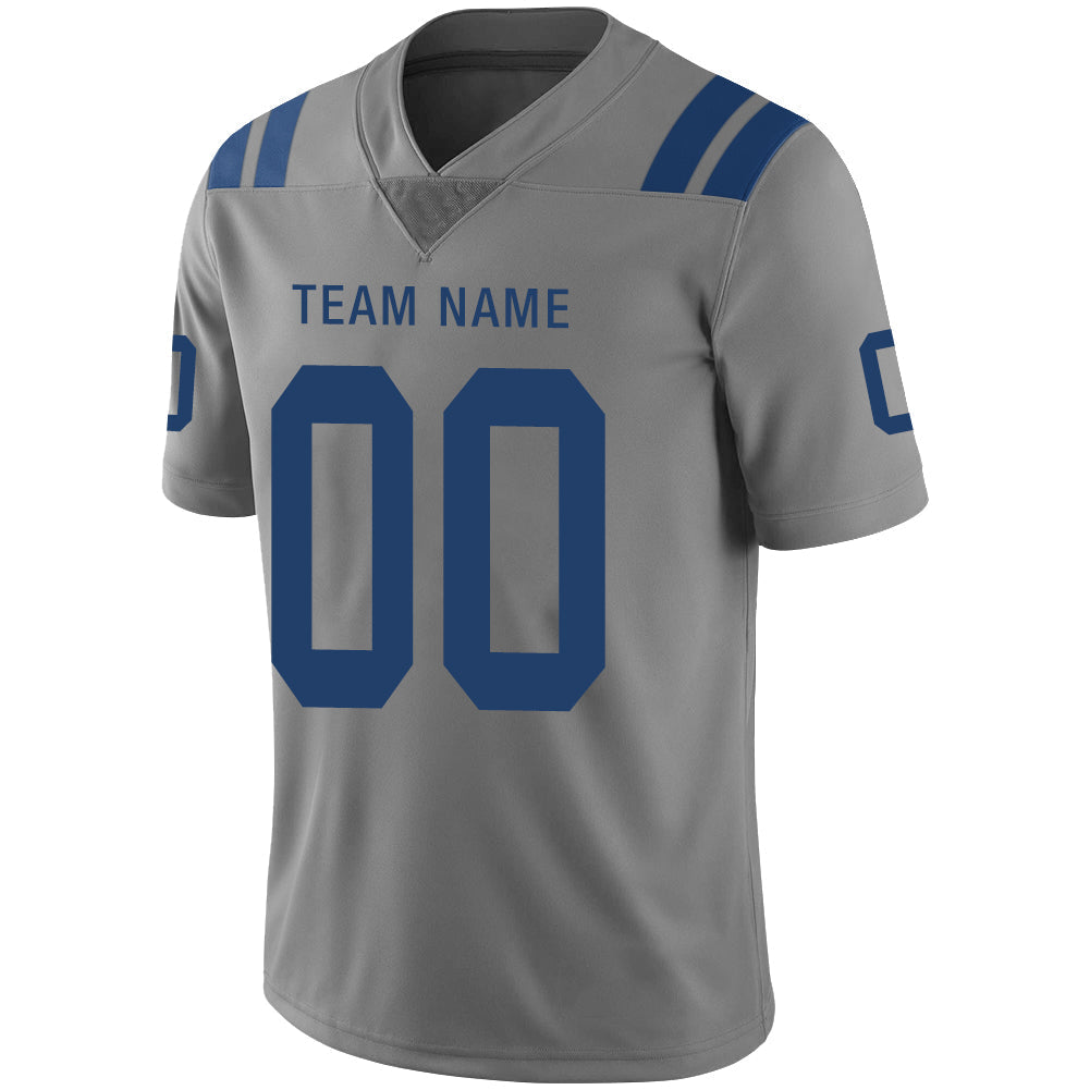 Custom grey football jersey detail | GameDay Jerseys