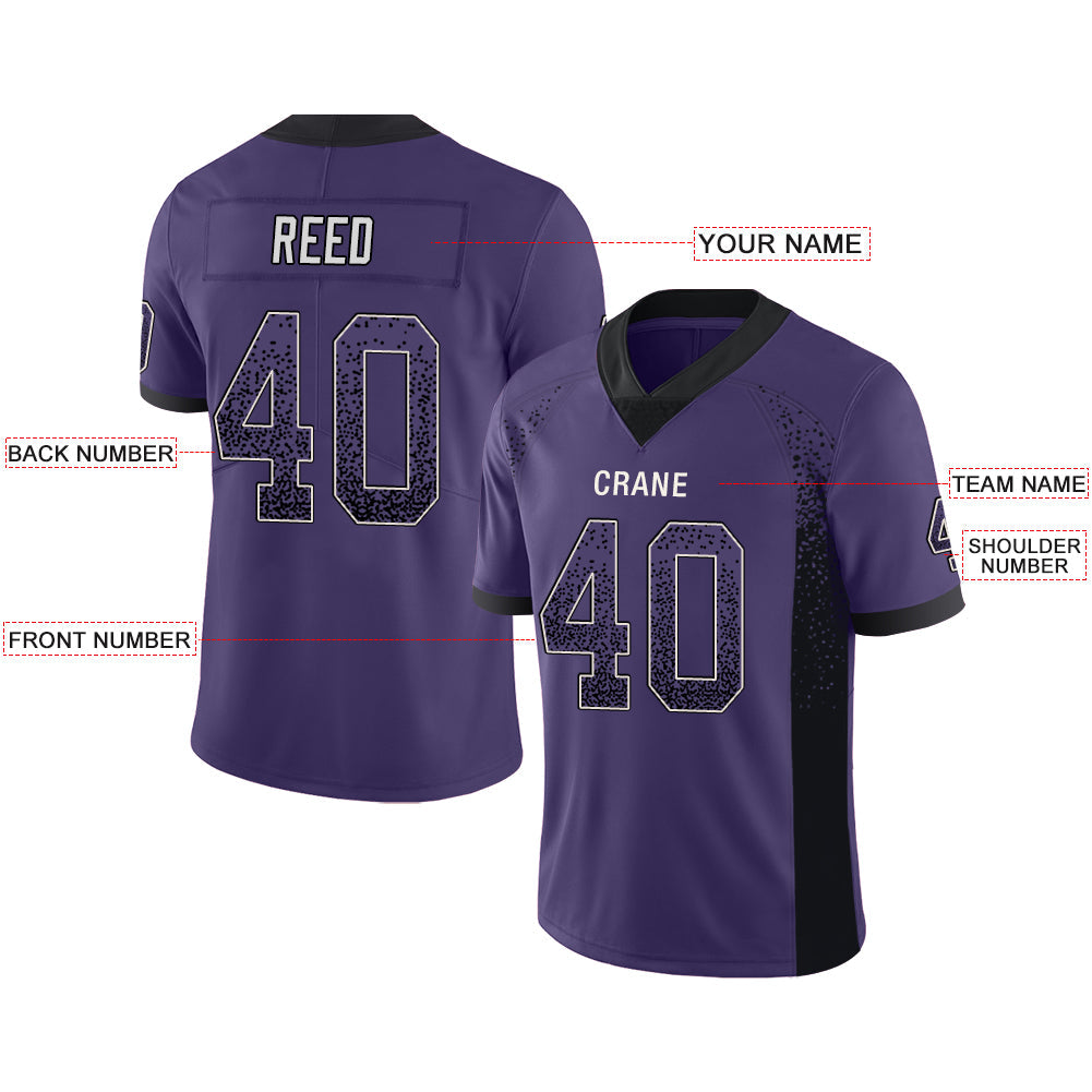 Custom purple football jersey front view | GameDay Jerseys