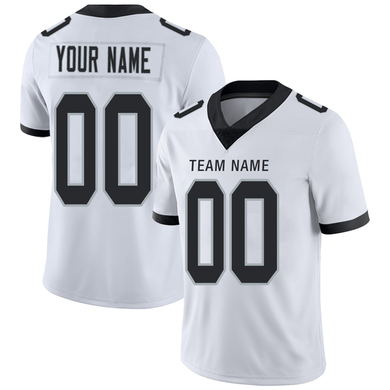 Custom black football jersey front view | GameDay Jerseys