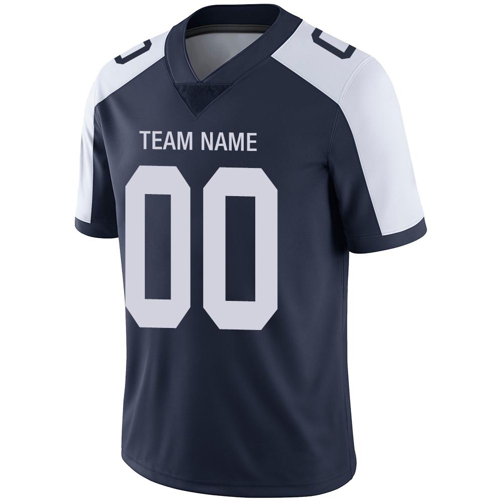 Custom navy football jersey detail | GameDay Jerseys