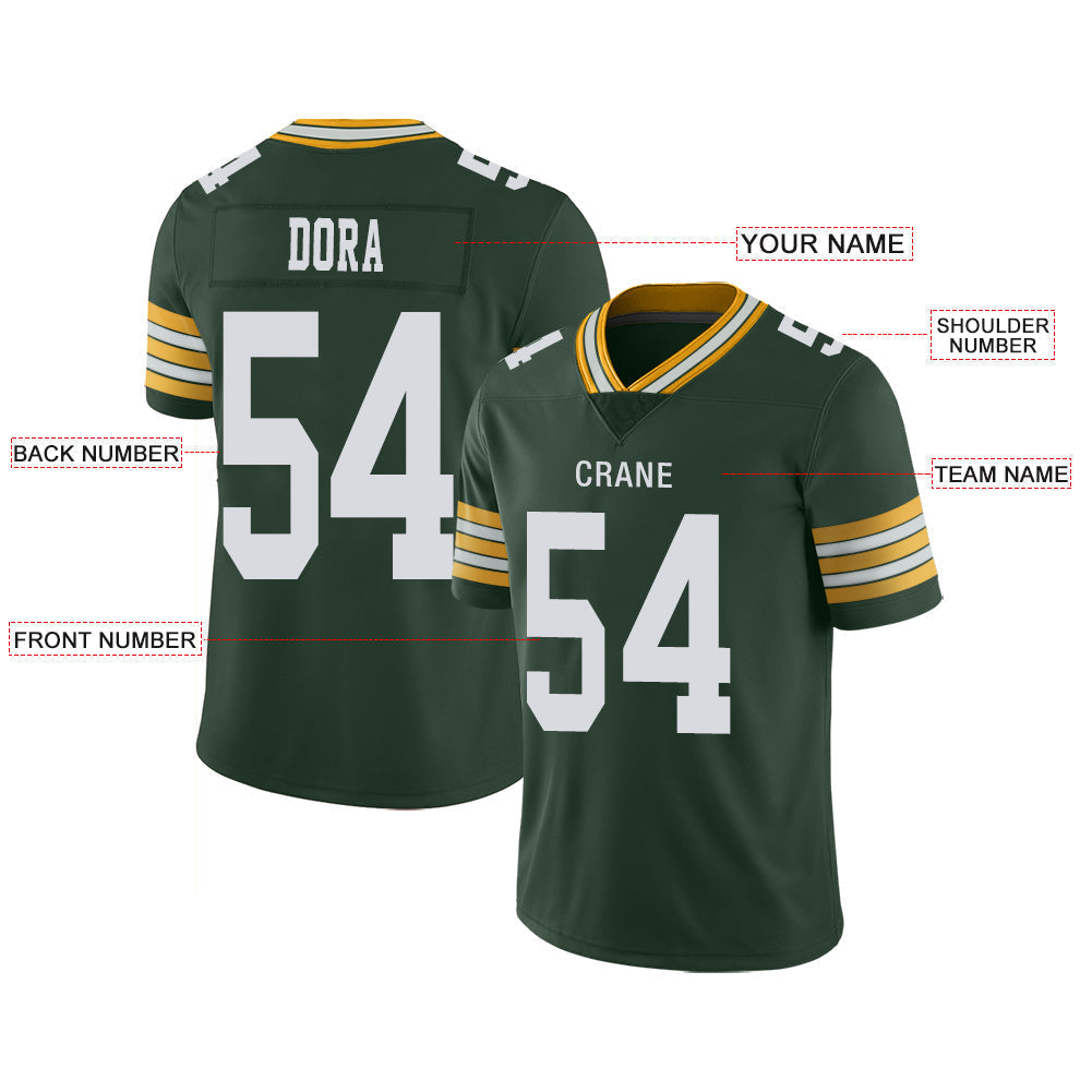 Custom green football jersey front view | GameDay Jerseys