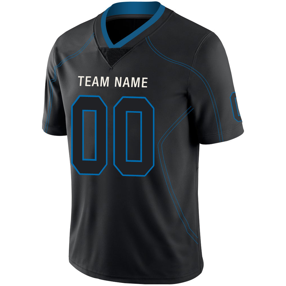 Custom black football jersey detail | GameDay Jerseys