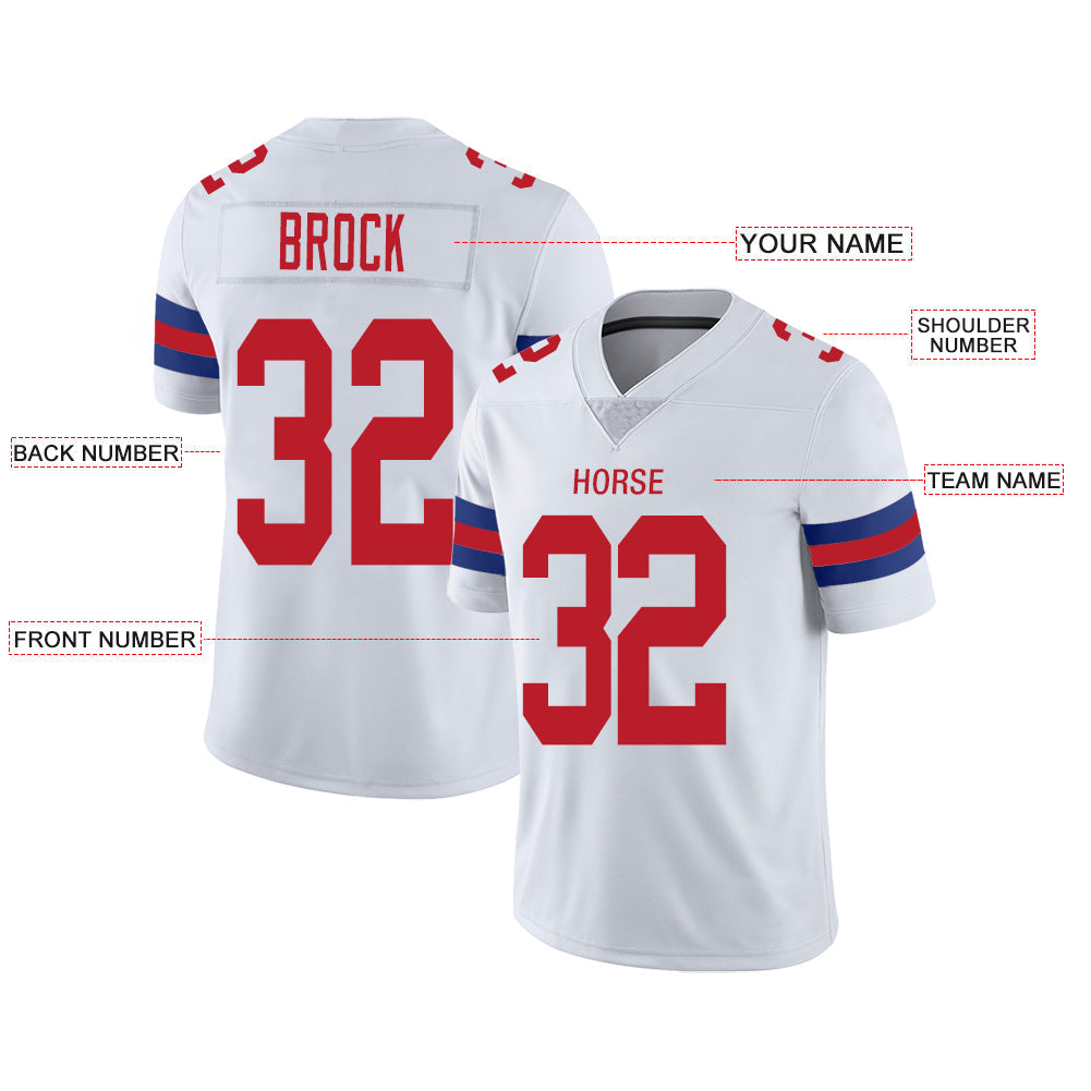 Custom white football jersey front view | GameDay Jerseys