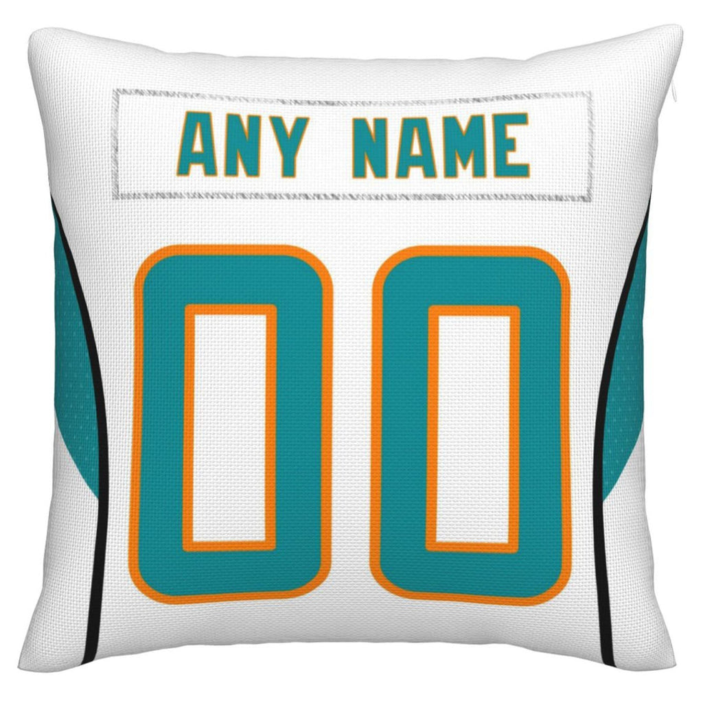 Custom M.Dolphins Pillow Decorative Throw Pillow Case - Print Personalized Football Team Fans Name & Number Birthday Gift Football Pillows