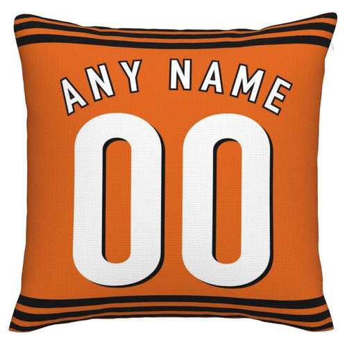 Custom C.Bengals Pillow Decorative Throw Pillow Case - Print Personalized Football Team Fans Name & Number Birthday Gift Football Pillows