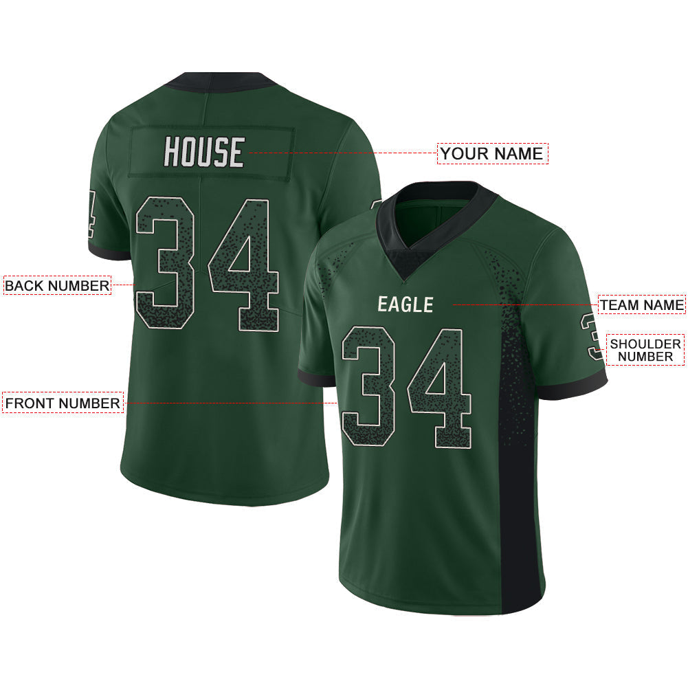 Custom green football jersey front view | GameDay Jerseys