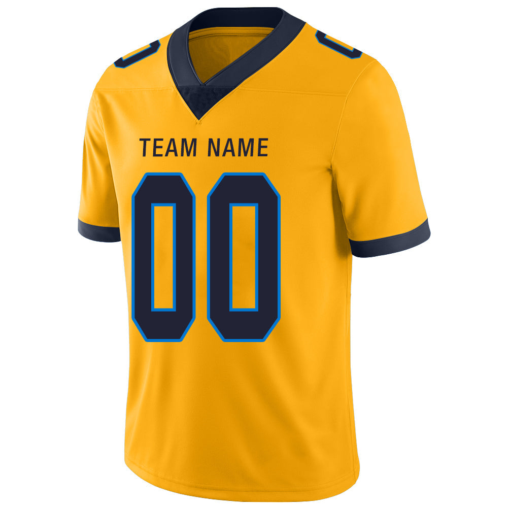 Custom gold football jersey detail | GameDay Jerseys