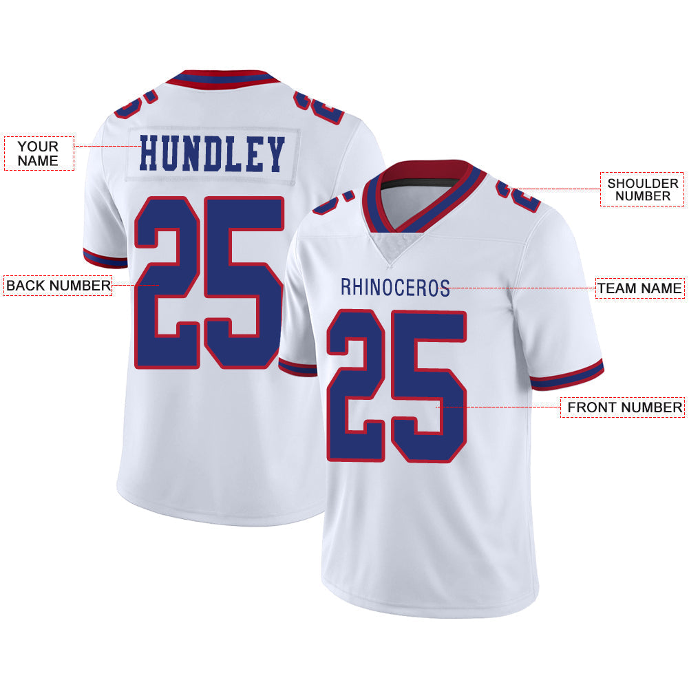 Custom white football jersey front view | GameDay Jerseys