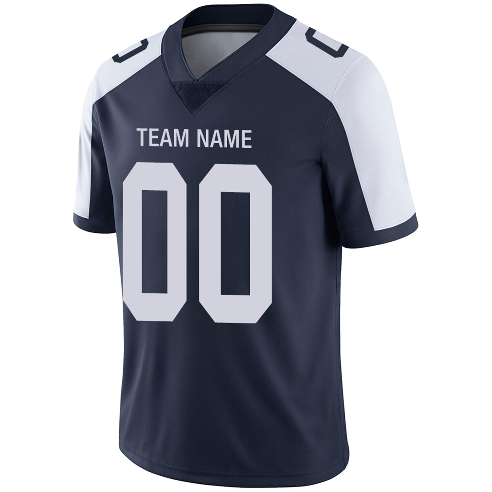 Custom navy football jersey close up | GameDay Jerseys