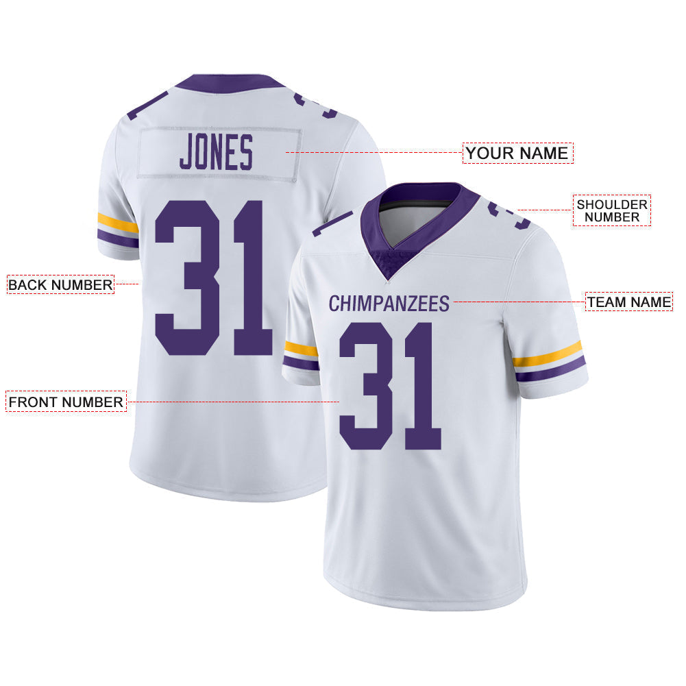 Custom white football jersey front view | GameDay Jerseys