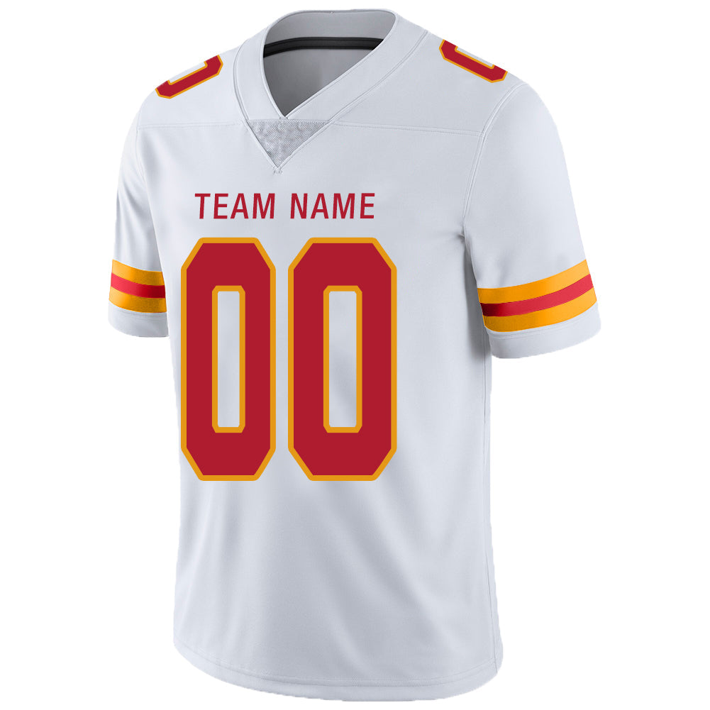Custom white football jersey detail | GameDay Jerseys