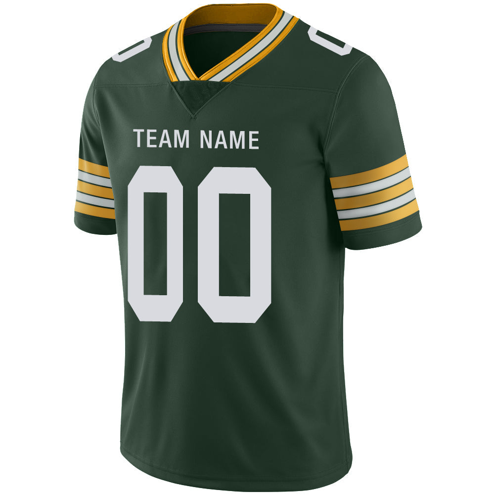 Custom green football jersey detail | GameDay Jerseys