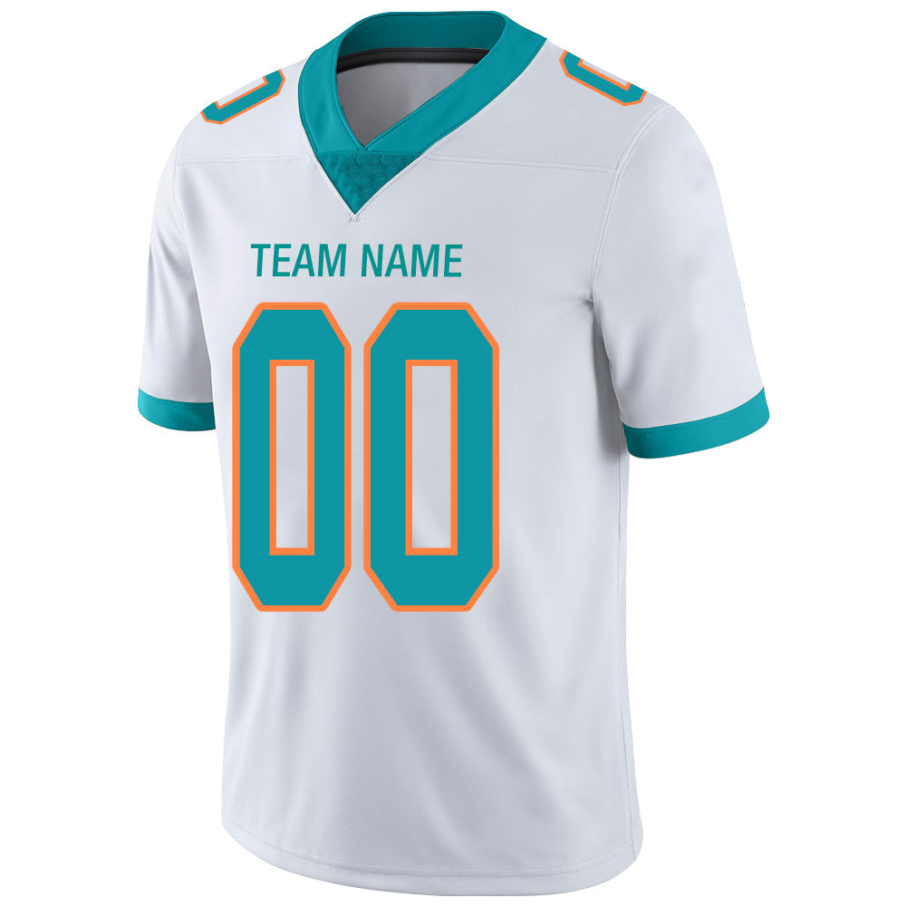 Custom white football jersey detail | GameDay Jerseys