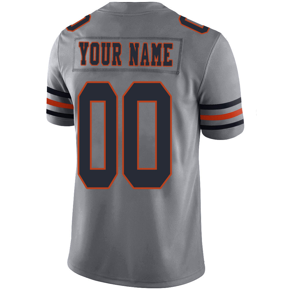 Custom grey football jersey back view | GameDay Jerseys